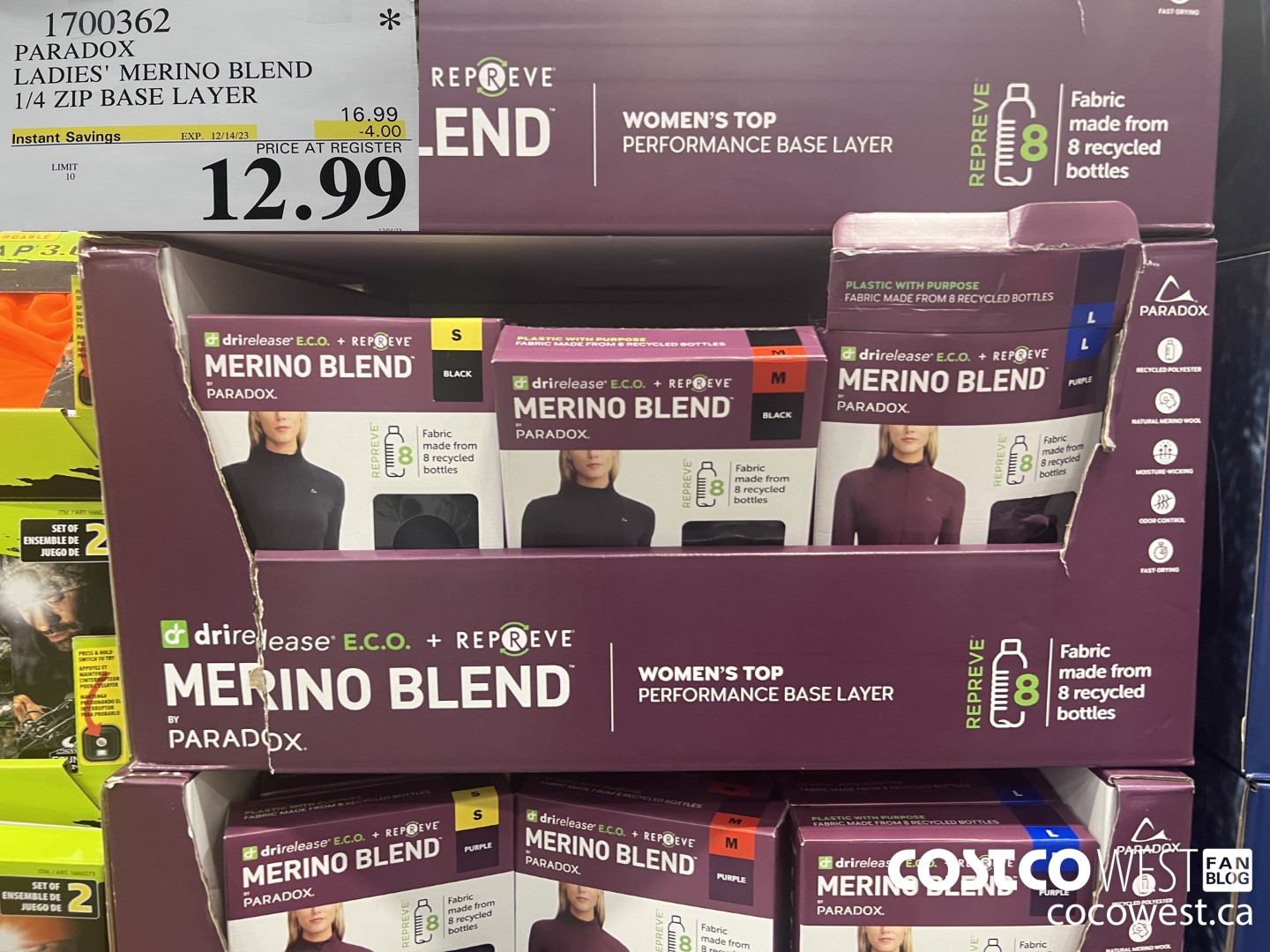 1700362 PARADOX LADIES' MERINO BLEND 1/4 ZIP BASE LAYER ($4.00 INSTANT SAVINGS EXPIRES ON 2023-12-14) $12.99