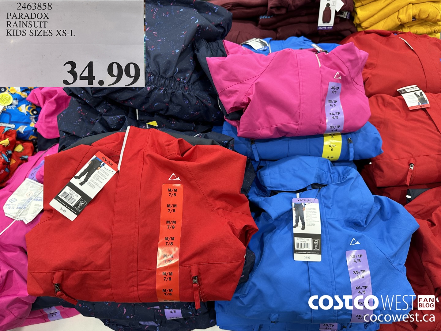 2463858 PARADOX RAINSUIT KIDS SIZES XS-L $34.99