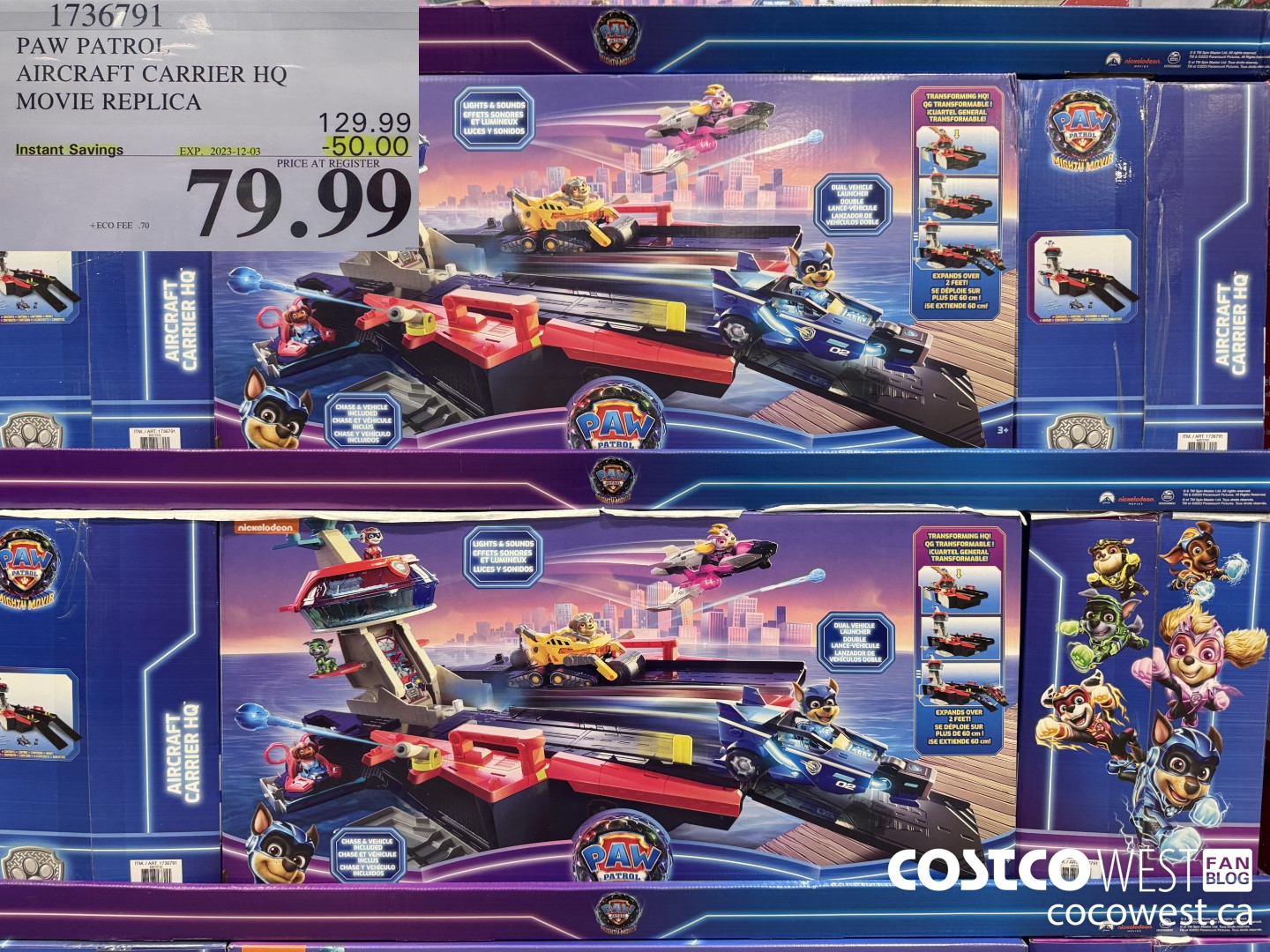 1736791 PAW PATROL AIRCRAFT CARRIER HQ MOVIE REPLICA ($50.00 INSTANT SAVINGS EXPIRES ON 2023-12-03) $79.99