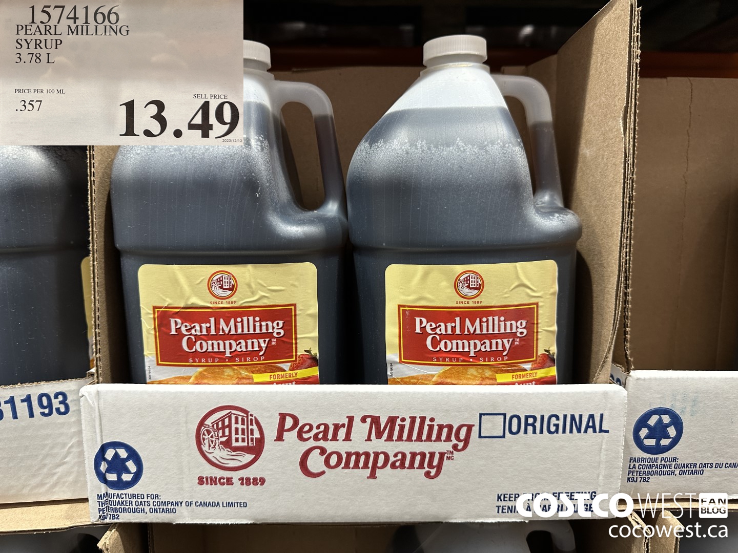 1574166 PEARL MILLING SYRUP 3.78 L $13.49