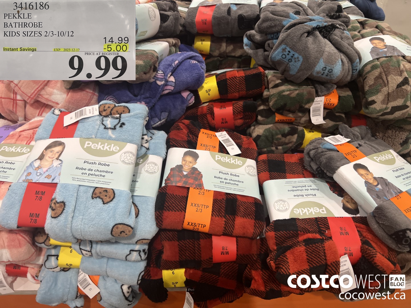 3416186 PEKKLE BATHROBE KIDS SIZES 2/3-10/12 ($5.00 INSTANT SAVINGS EXPIRES ON 2023-12-17) $9.99