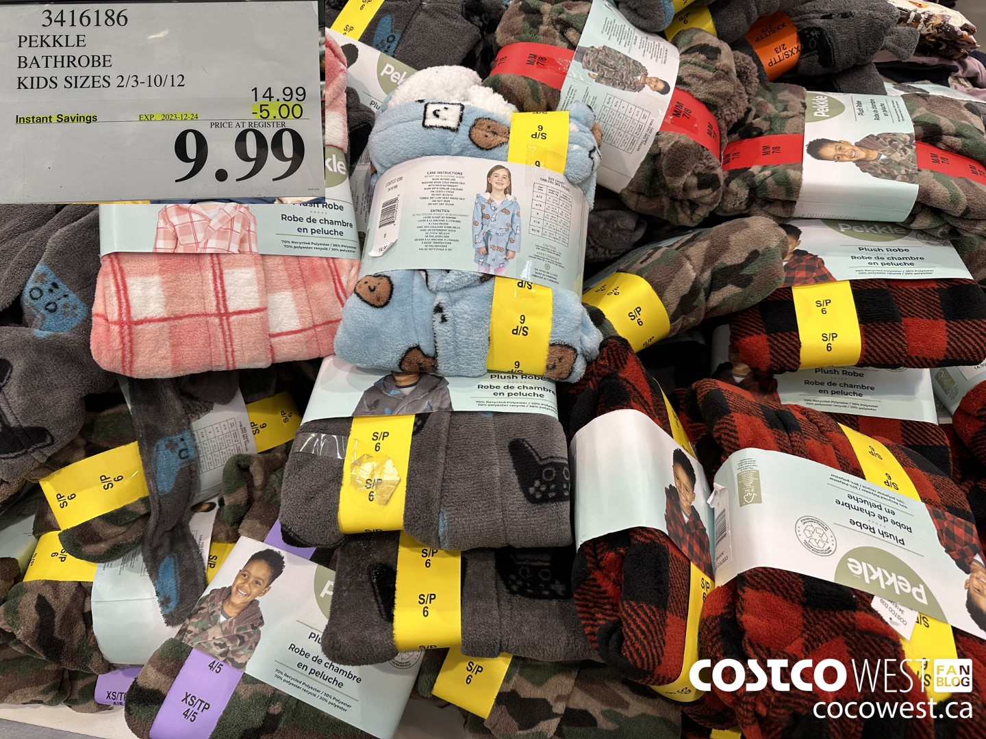 3416186 PEKKLE BATHROBE KIDS SIZES 2/3-10/12 ($5.00 INSTANT SAVINGS EXPIRES ON 2023-12-24) $9.99