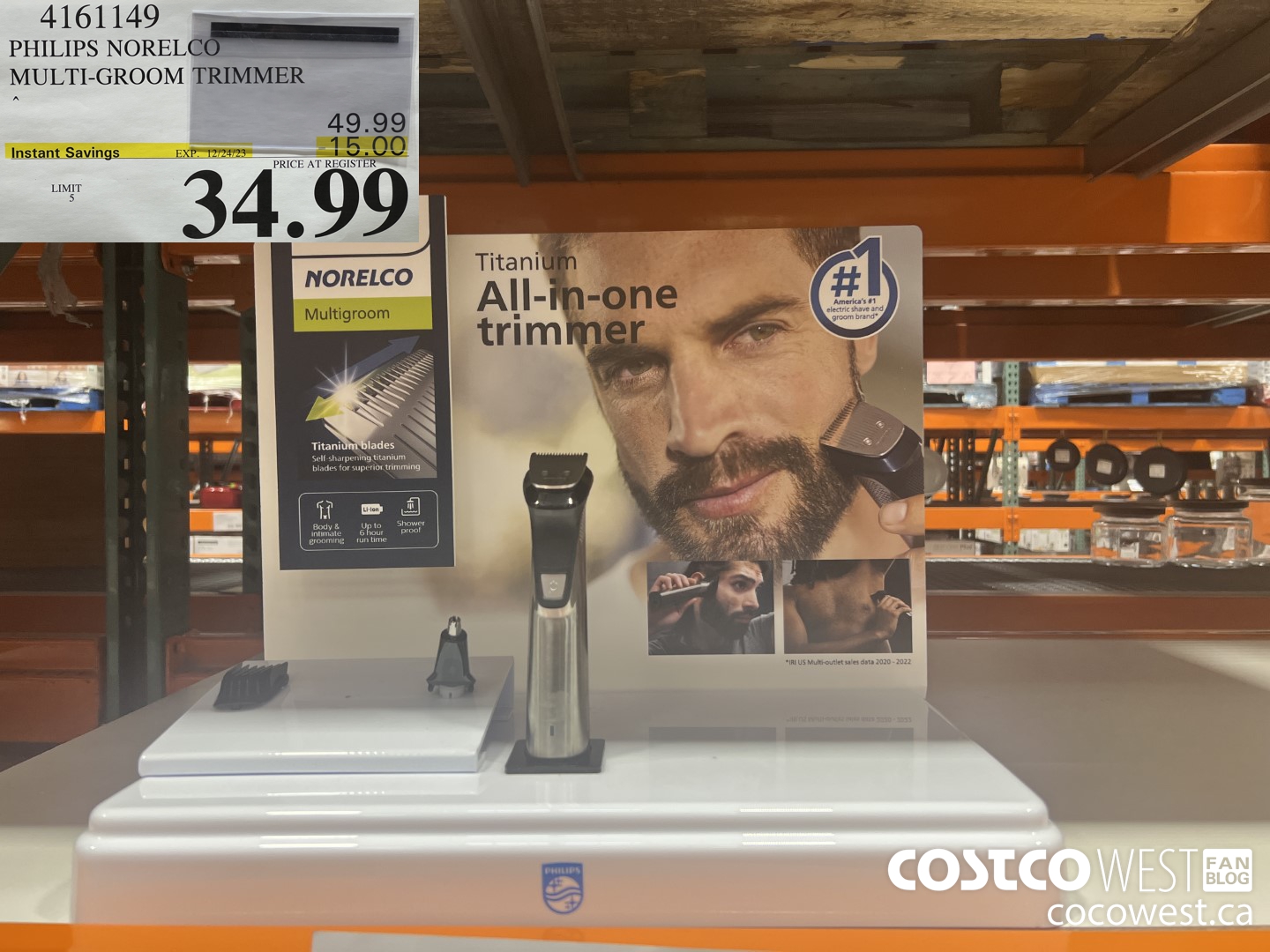 4161149 PHILIPS NORELCO MULTI-GROOM TRIMMER ($15.00 INSTANT SAVINGS EXPIRES ON 2023-12-24) $34.99