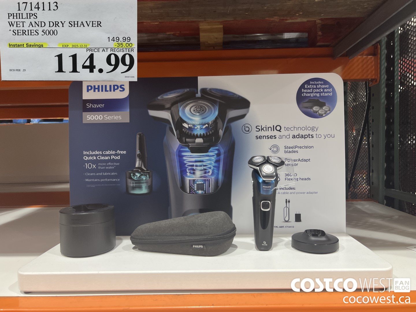 1714113 PHILIPS WET AND DRY SHAVER SERIES 5000 ($35.00 INSTANT SAVINGS EXPIRES ON 2023-12-31) $114.99