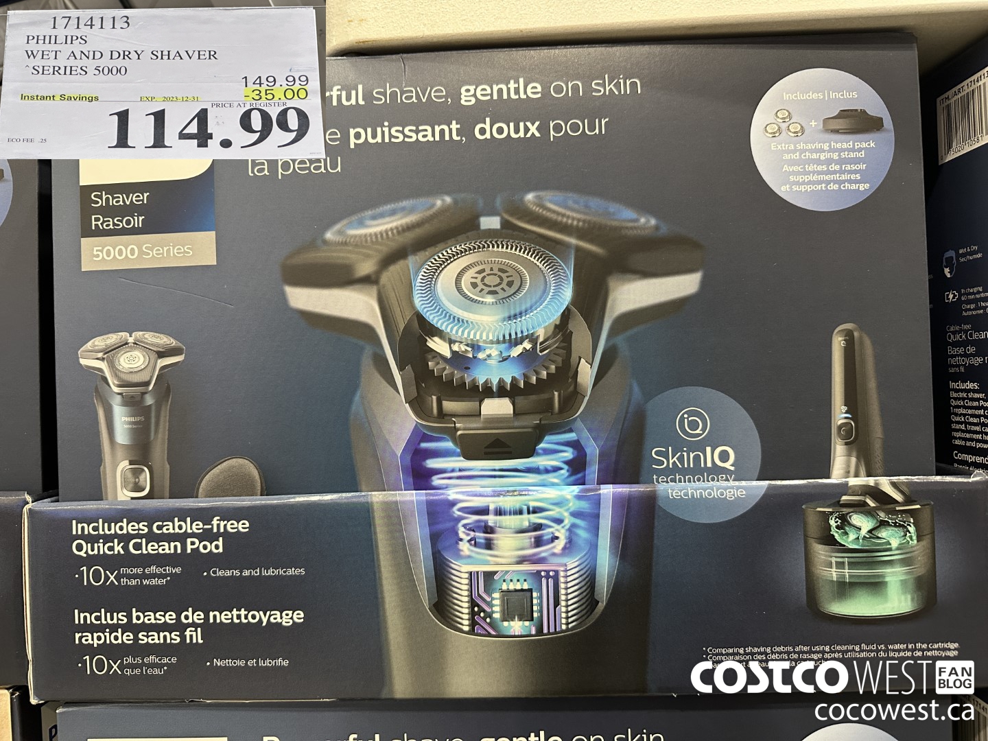 1714113 PHILIPS WET AND DRY SHAVER SERIES 5000 ($35.00 INSTANT SAVINGS EXPIRES ON 2023-12-31) $114.99