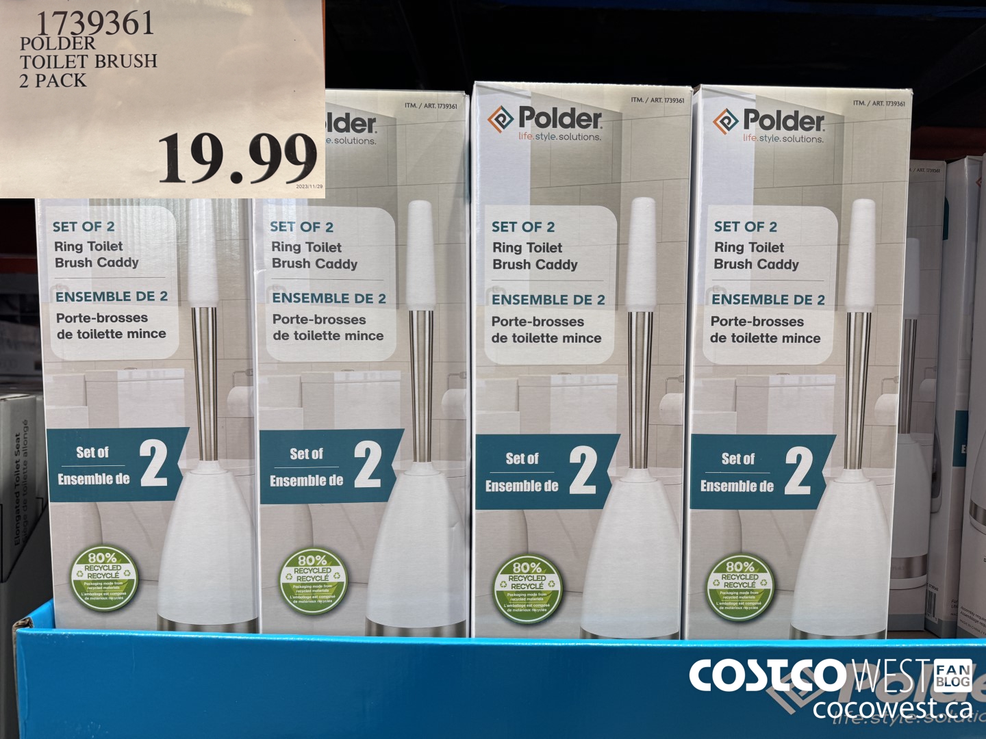 1739361 POLDER TOILET BRUSH 2 PACK $19.99