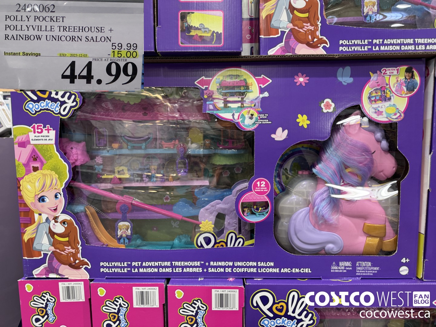 2400062 POLLY POCKET POLLYVILLE TREEHOUSE + RAINBOW UNICORN SALON ($15.00 INSTANT SAVINGS EXPIRES ON 2023-12-03) $44.99