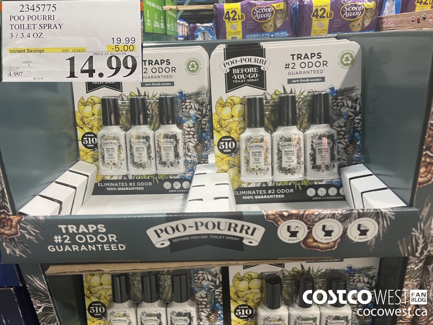 2345775 POO POURRI TOILET SPRAY 3 / 3.4 OZ ($5.00 INSTANT SAVINGS EXPIRES ON 2023-12-24) $14.99
