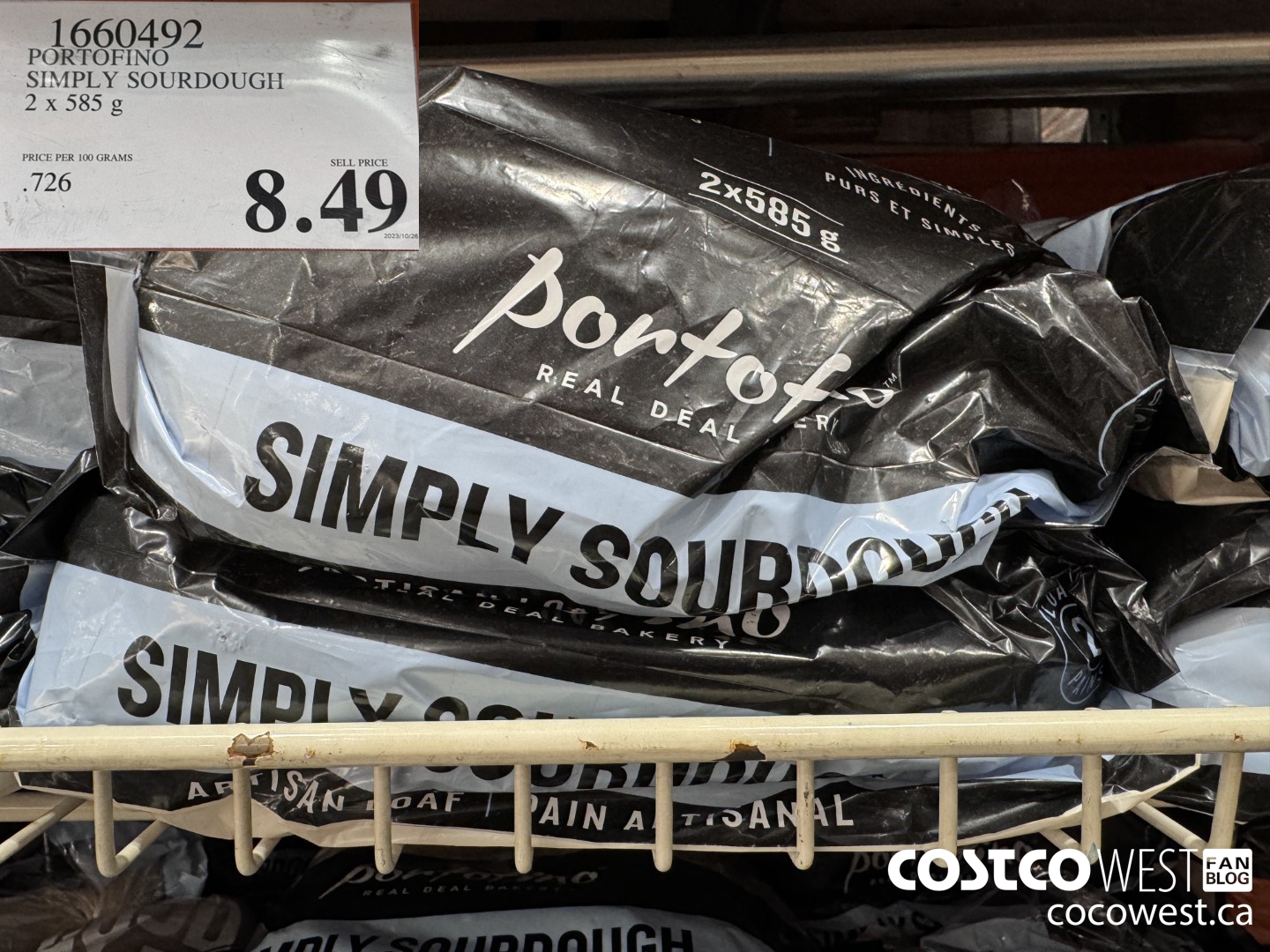 1660492 PORTOFINO SIMPLY SOURDOUGH 2 X 585 G $8.49