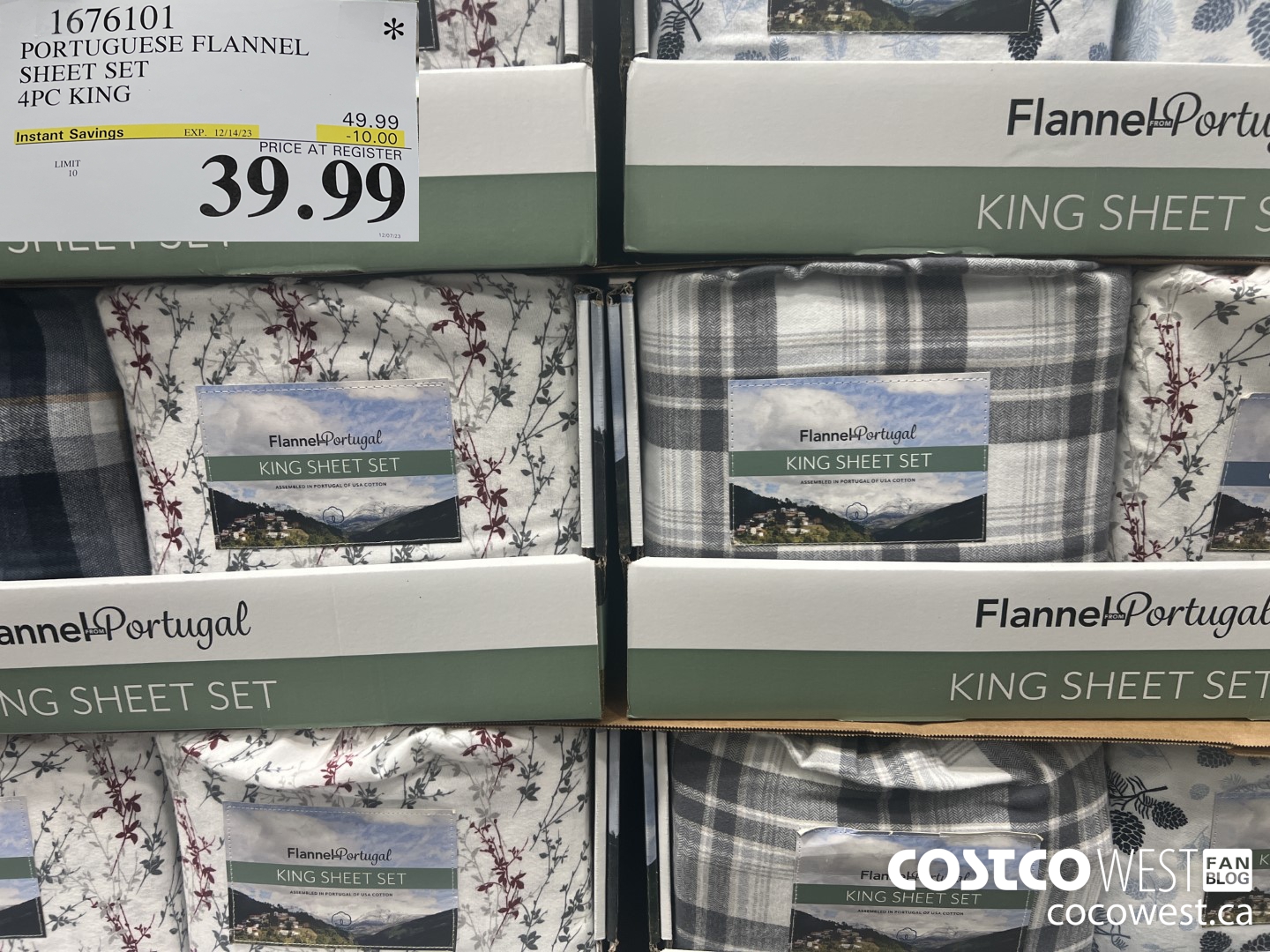 1676101 PORTUGUESE FLANNEL SHEET SET 4PC KING ($10.00 INSTANT SAVINGS EXPIRES ON 2023-12-14) $39.99