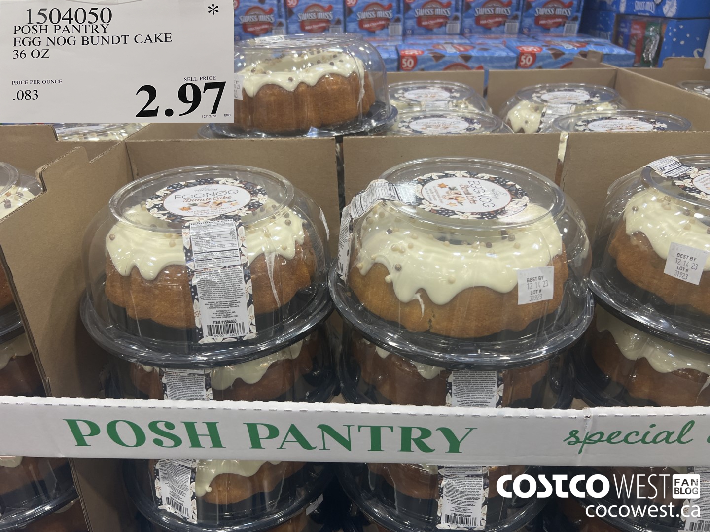 1504050 POSH PANTRY EGG NOG BUNDT CAKE 36 OZ $2.97