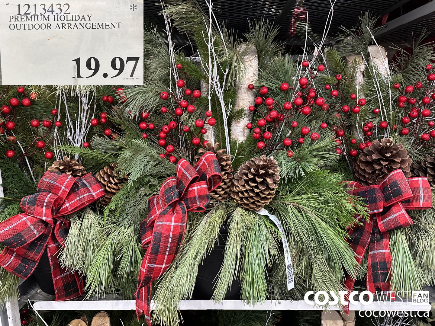 1213432 PREMIUM HOLIDAY OUTDOOR ARRANGEMENT $19.97