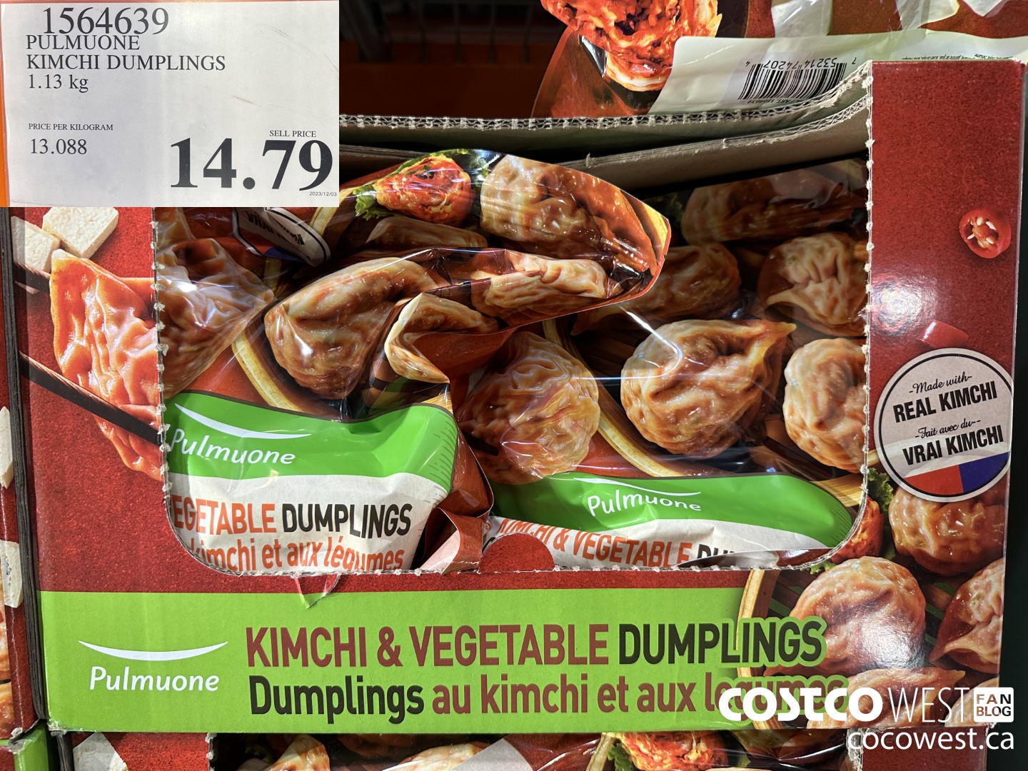 1564639 PULMUONE KIMCHI DUMPLINGS 1.13 kg $14.79