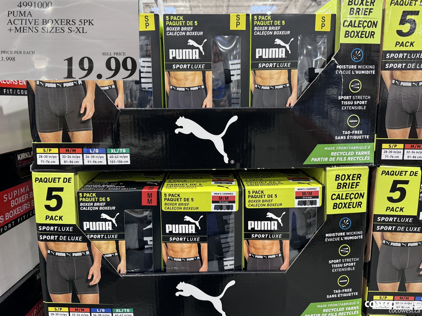 4991000 PUMA ACTIVE BOXERS 5PK MENS SIZES S-XL $19.99