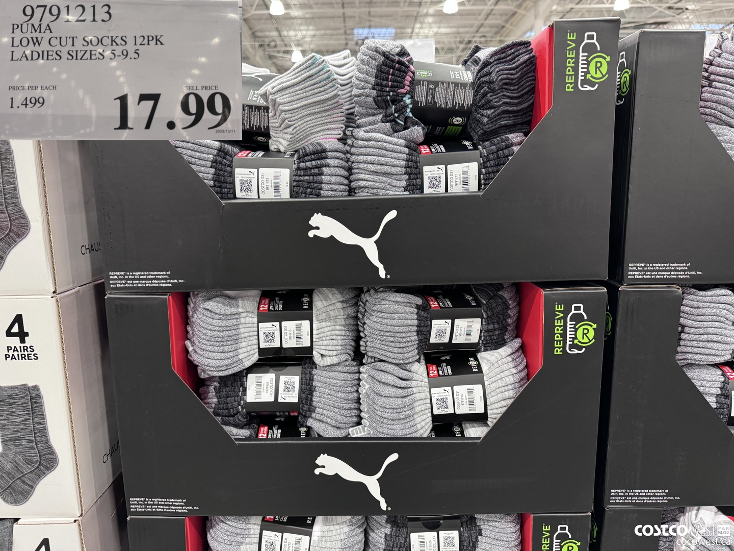 9791213 PUMA LOW CUT SOCKS 12PK LADIES SIZES 5-9.5 $17.99