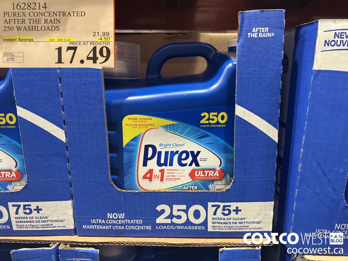 1628214 PUREX CONCENTRATED AFTER THE RAIN 250 WASHLOADS ($4.50 INSTANT SAVINGS EXPIRES ON 2023-12-24) $17.49