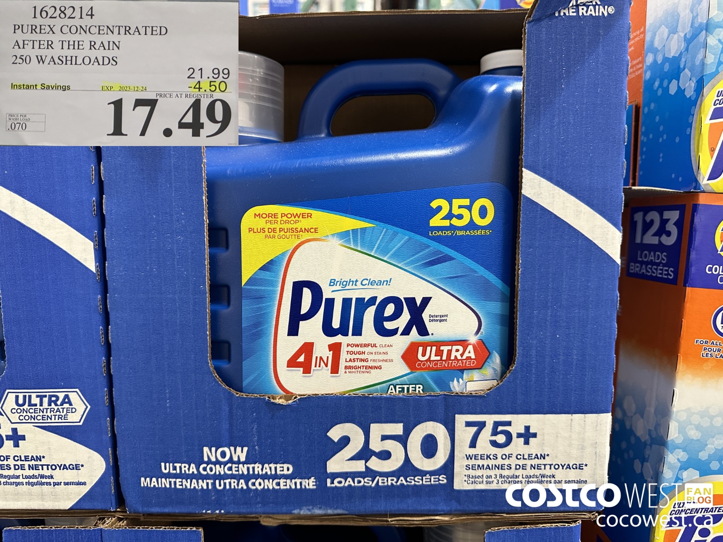 1628214 PUREX CONCENTRATED AFTER THE RAIN 250 WASHLOADS ($4.50 INSTANT SAVINGS EXPIRES ON 2023-12-24) $17.49