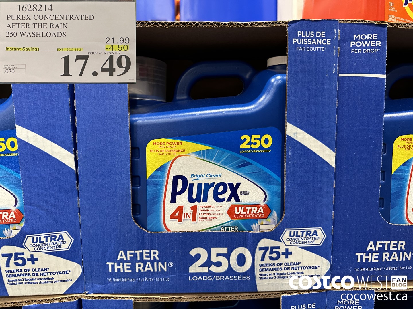 1628214 PUREX CONCENTRATED AFTER THE RAIN 250 WASHLOADS ($4.50 INSTANT SAVINGS EXPIRES ON 2023-12-24) $17.49