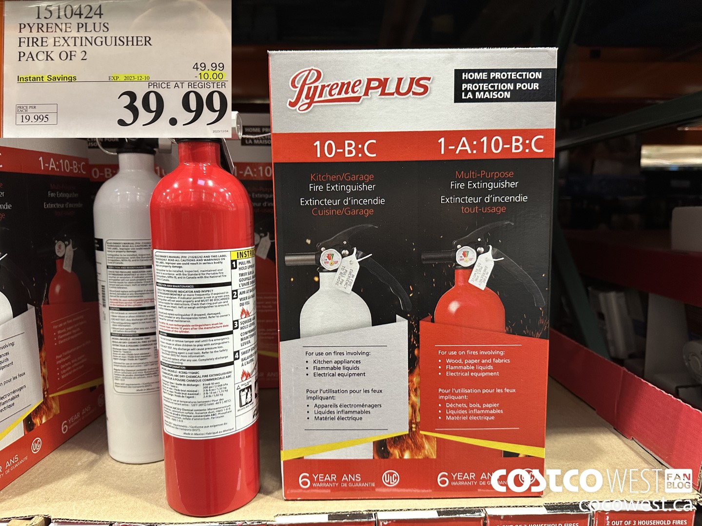 1510424 PYRENE PLUS FIRE EXTINGUISHER PACK OF 2 ($10.00 INSTANT SAVINGS EXPIRES ON 2023-12-10) $39.99