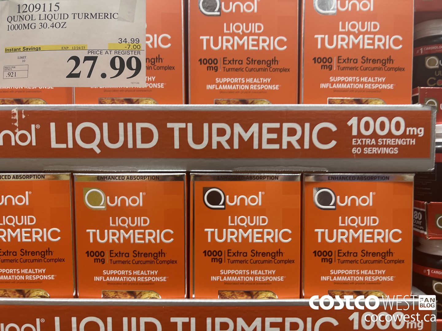 1209115 QUNOL LIQUID TURMERIC 1000MG 30.4OZ ($7.00 INSTANT SAVINGS EXPIRES ON 2023-12-24) $27.99