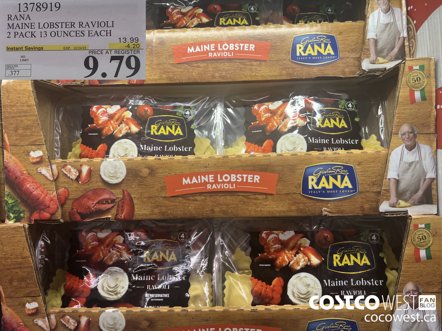 1378919 RANA MAINE LOBSTER RAVIOLI 2 PACK 13 OUNCES EACH  ($4.20 INSTANT SAVINGS EXPIRES ON 2023-12-24) $9.79
