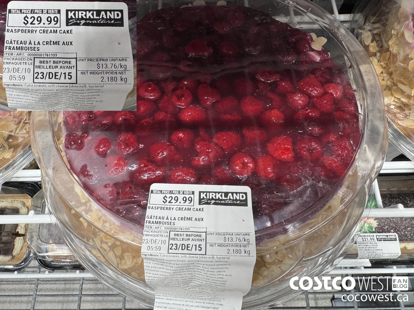 1761333 RASBPERRY CREAM CAKE $29.99