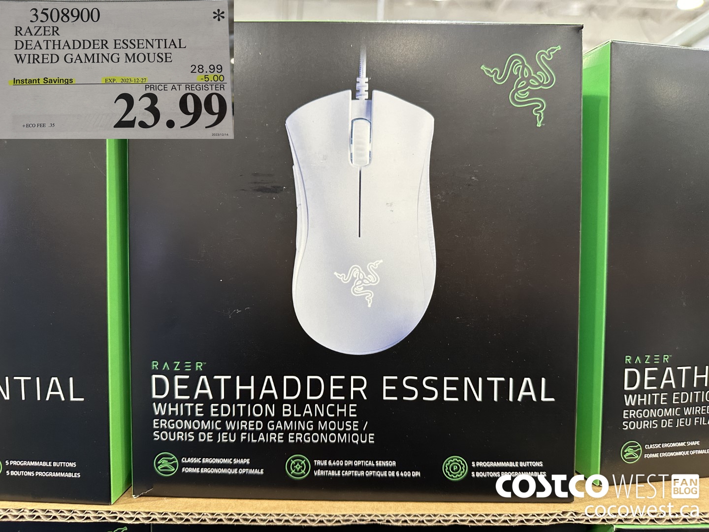 3508900 RAZER DEATHADDER ESSENTIAL WIRED GAMING MOUSE ($5.00 INSTANT SAVINGS EXPIRES ON 2023-12-27) $23.99