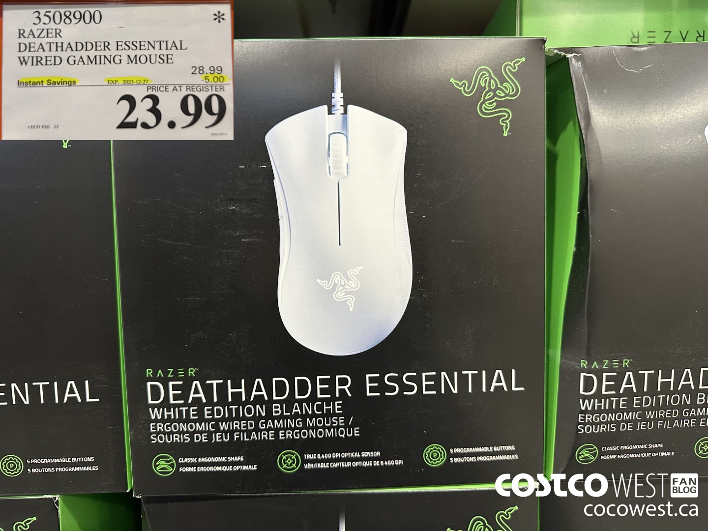 3508900 RAZER DEATHADDER ESSENTIAL WIRED GAMING MOUSE ($5.00 INSTANT SAVINGS EXPIRES ON 2023-12-27) $23.99