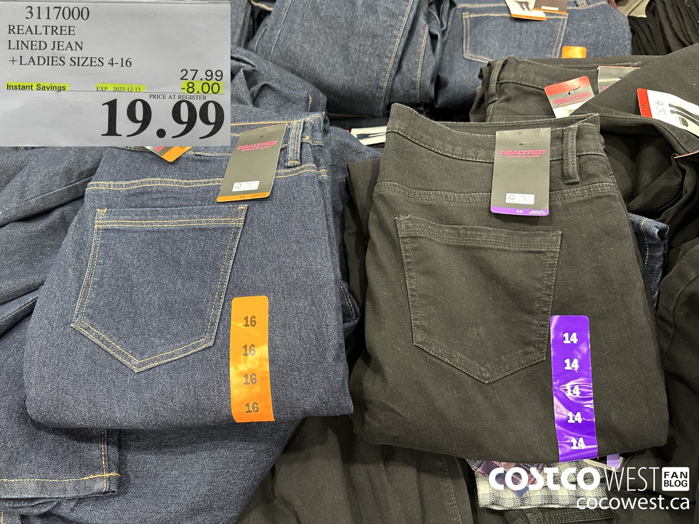 3117000 REALTREE LINED JEAN LADIES SIZES 4-16 ($8.00 INSTANT SAVINGS EXPIRES ON 2023-12-13) $19.99