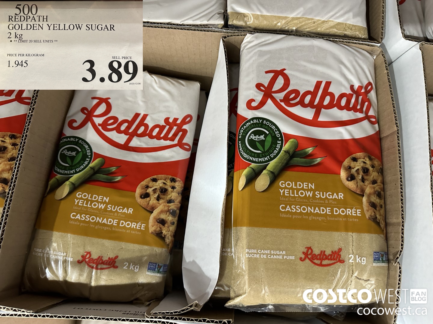 500 REDPATH GOLDEN YELLOW SUGAR 2 KG $3.89