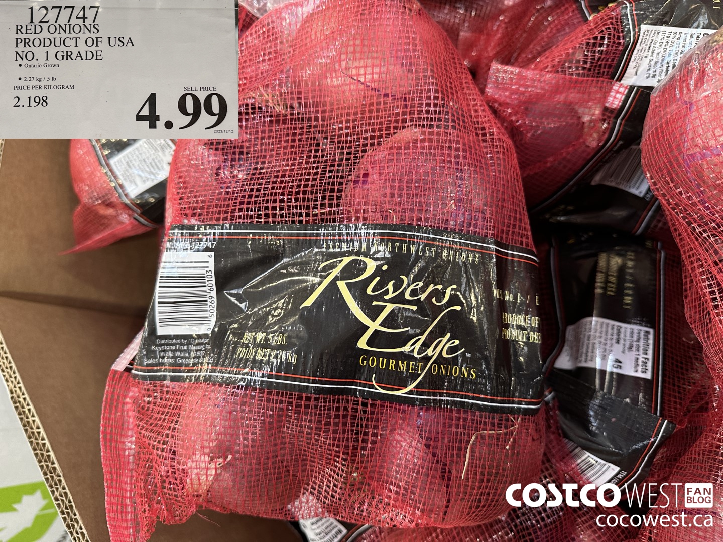 127747 RED ONIONS PRODUCT OF USA NO. 1 GRADE $4.99