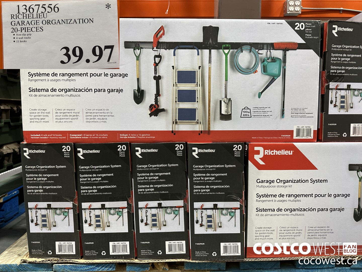 1367556 RICHELIEU GARAGE ORGANIZATION 20 PIECES $39.97