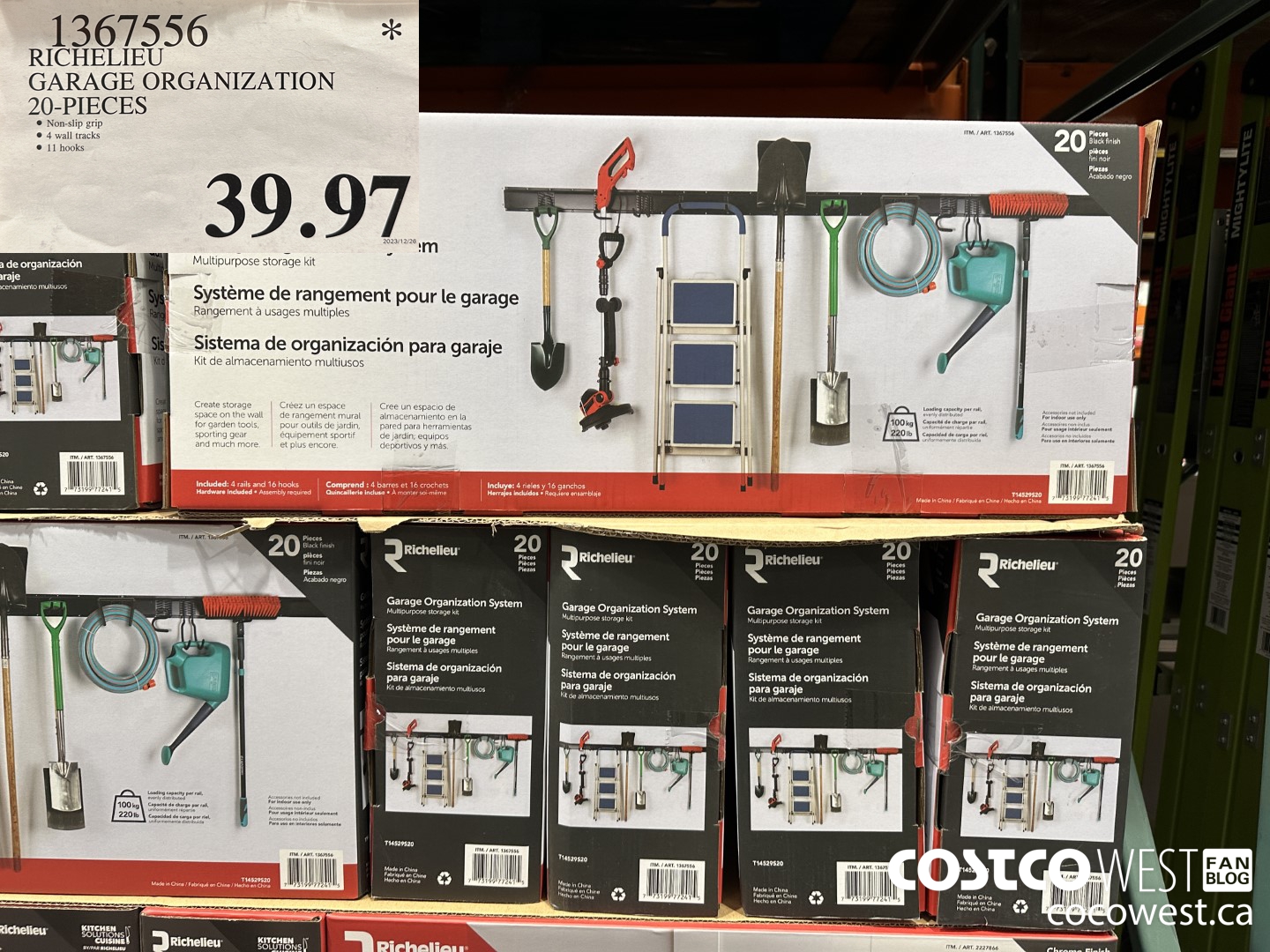 1367556 RICHELIEU GARAGE ORGANIZATION 20 PIECES $39.97