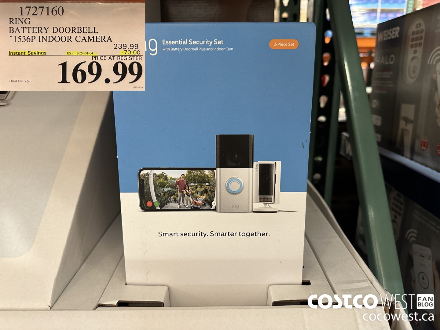 1727160 RING BATTERY DOORBELL 1536P INDOOR CAMERA ($70.00 INSTANT SAVINGS EXPIRES ON 2024-01-04) $169.99