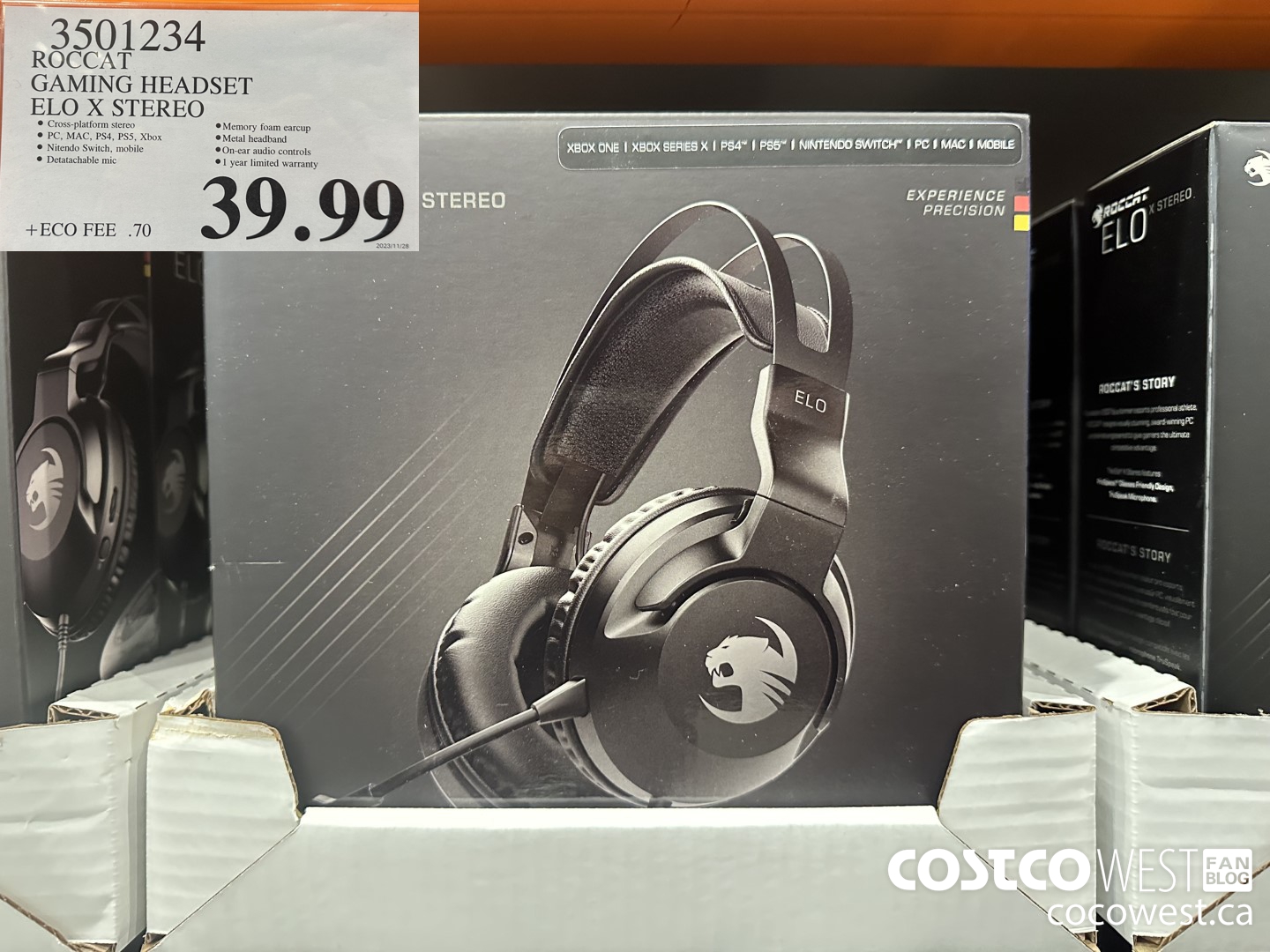 3501234 ROCCAT GAMING HEADSET ELO X STEREO $39.99