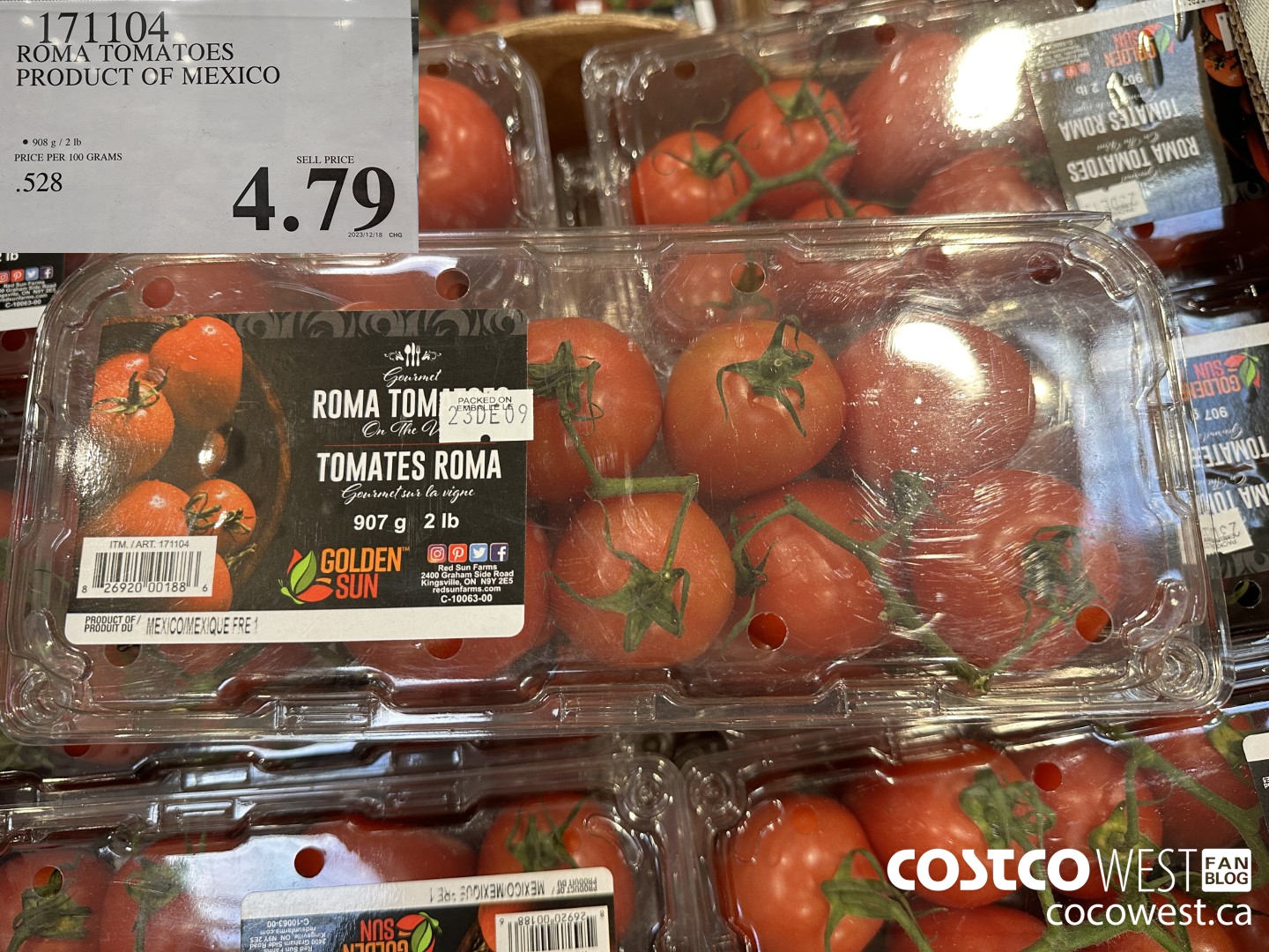 171104 ROMA TOMATOES PRODUCT OF MEXICO $4.79