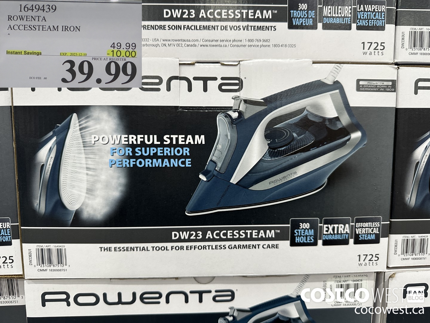 1649439 ROWENTA ACCESSTEAM IRON ($10.00 INSTANT SAVINGS EXPIRES ON 2023-12-10) $39.99