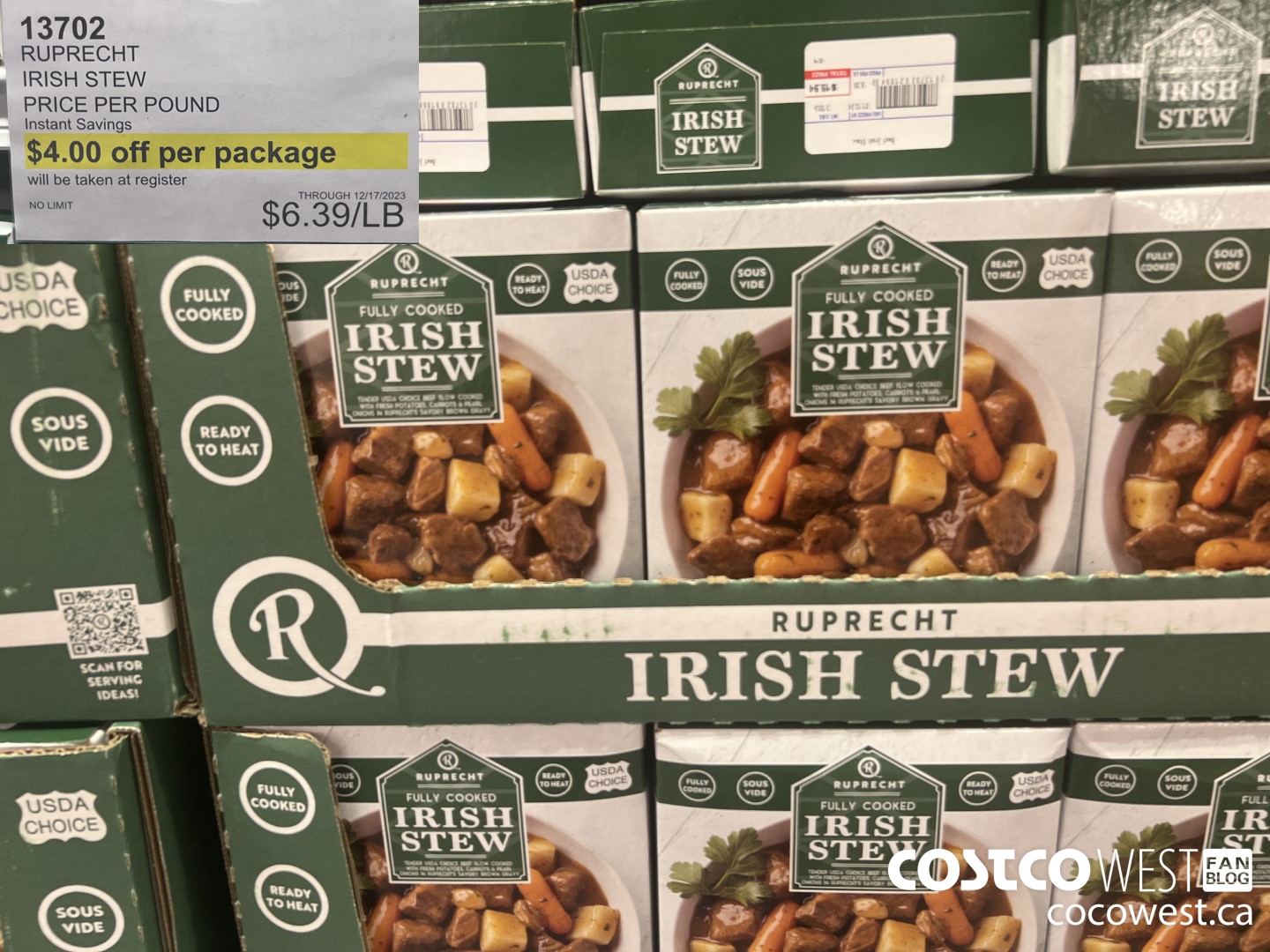 13702 RUPRECHT IRISH STEW PRICE PER POUND ($4.00 INSTANT SAVINGS EXPIRES ON 2023-12-17) $6.39