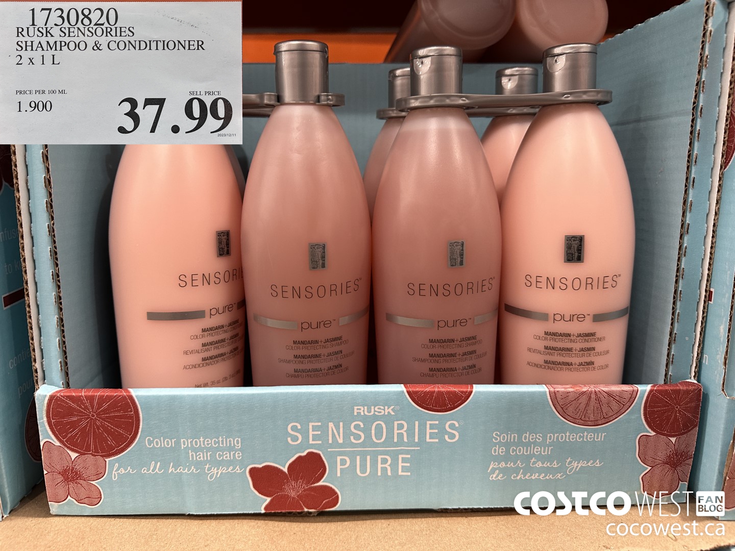 1730820 RUSK SENSORIES SHAMPOO & CONDITIONER 2 X 1L $37.99