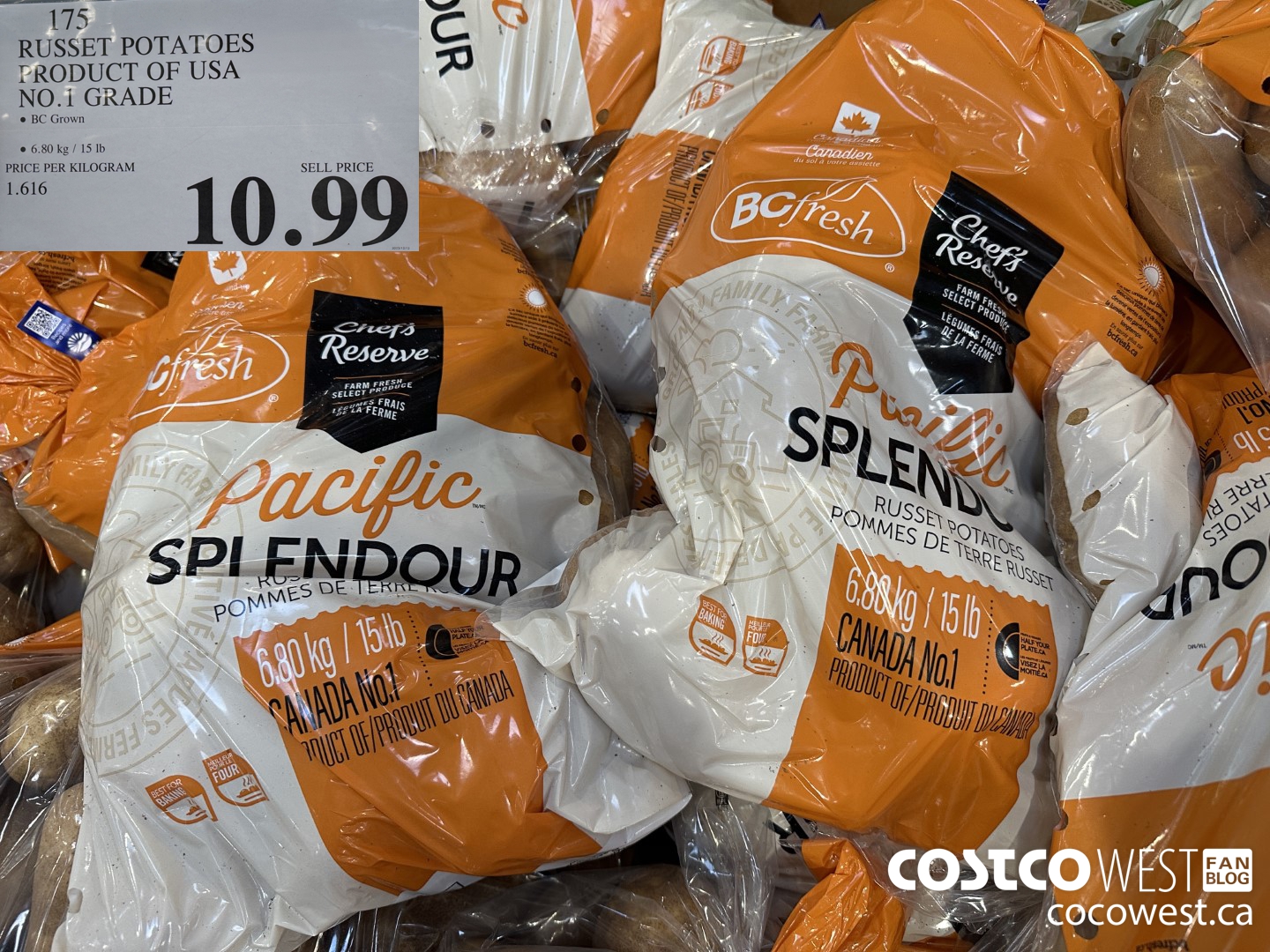 175 RUSSET POTATOES PRODUCT OF USA NO. 1 GRADE $10.99