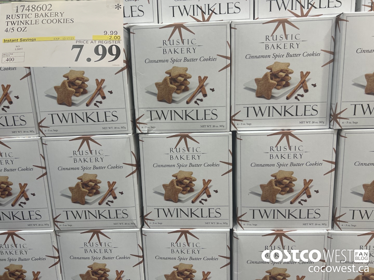 1748602 RUSTIC BAKERY TWINKLE COOKIES 4/5 OZ ($2.00 INSTANT SAVINGS EXPIRES ON 2023-12-17) $7.99