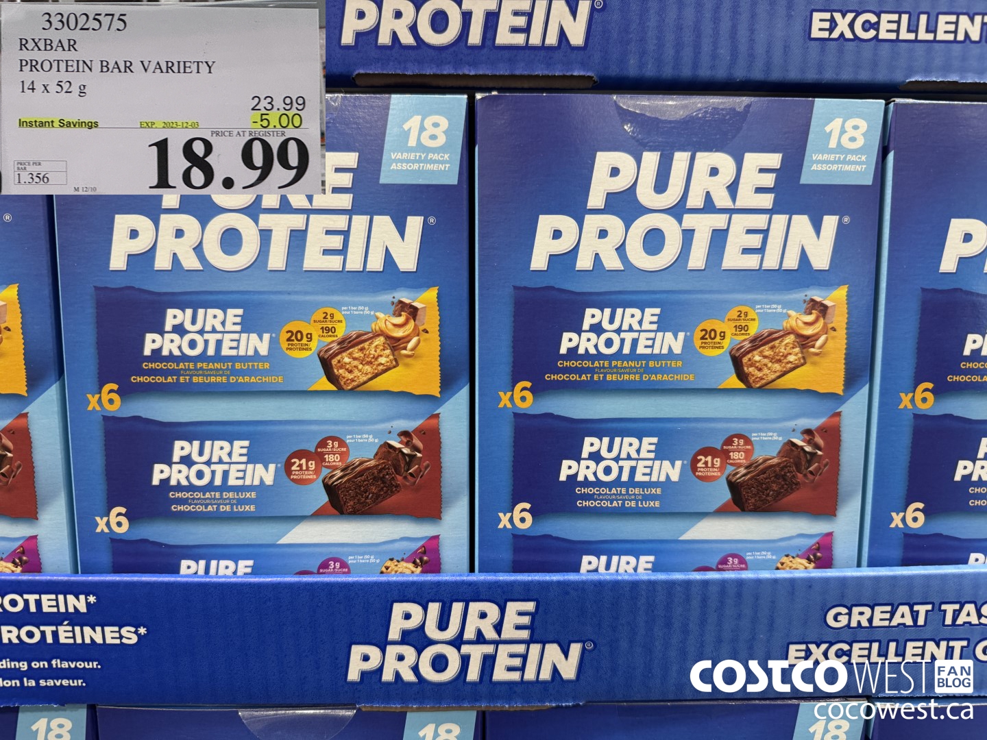 3302575 RXBAR PROTEIN BAR VARIETY 14 X 52 G ($5.00 INSTANT SAVINGS EXPIRES ON 2023-12-03) $18.99