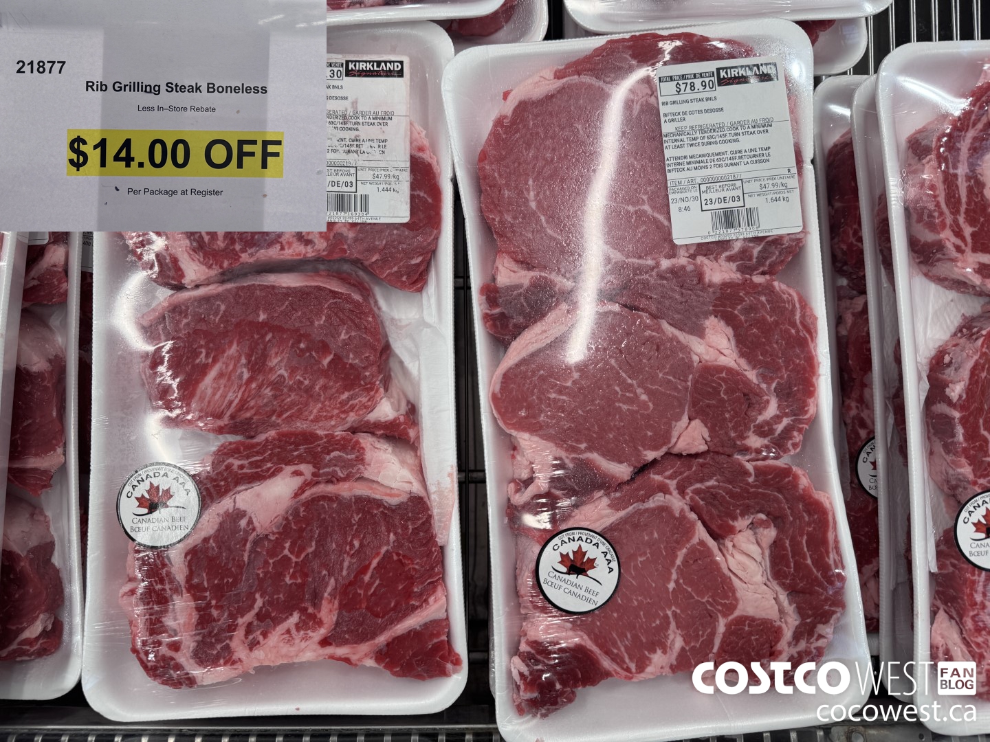 21877 Rib Grilling Steak Boneless  ($14.00 INSTANT SAVINGS)