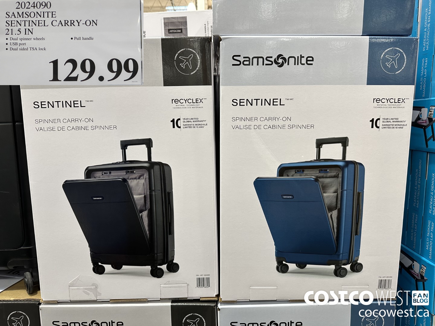 2024090 SAMSONITE SENTINEL CARRY-ON 21.5 IN $129.99