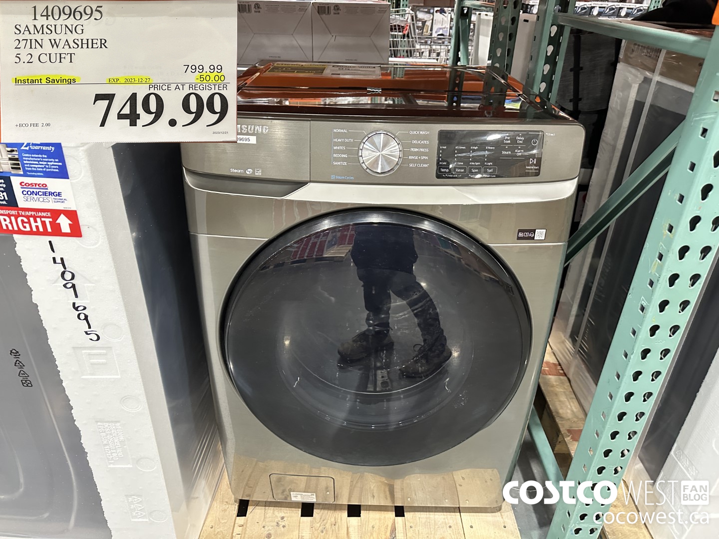 1409695 SAMSUNG 27IN WASHER 5.2 CUFT ($50.00 INSTANT SAVINGS EXPIRES ON 2023-12-27) $749.99