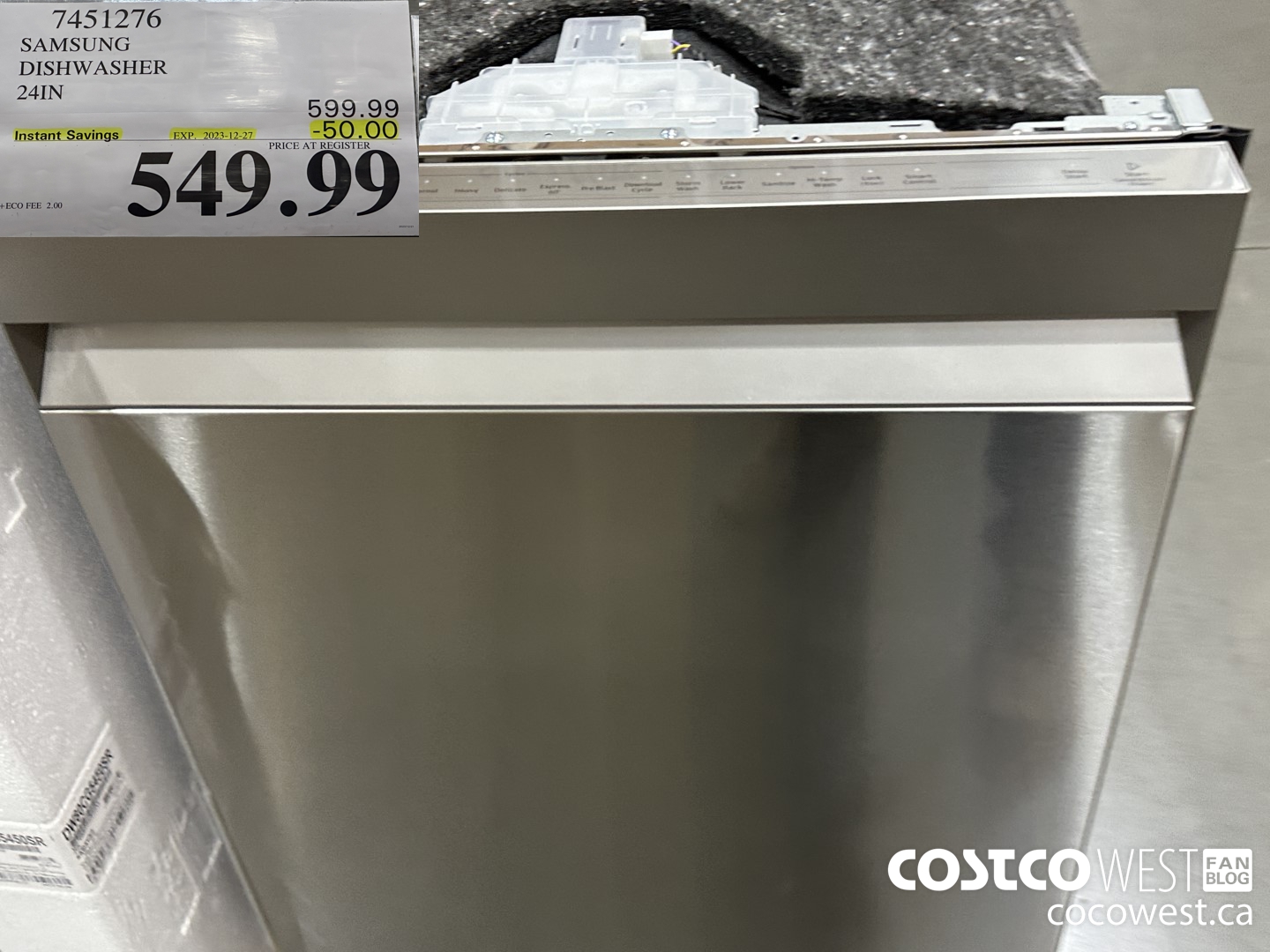 7451276 SAMSUNG DISHWASHER 24IN ($50.00 INSTANT SAVINGS EXPIRES ON 2023-12-27) $549.99