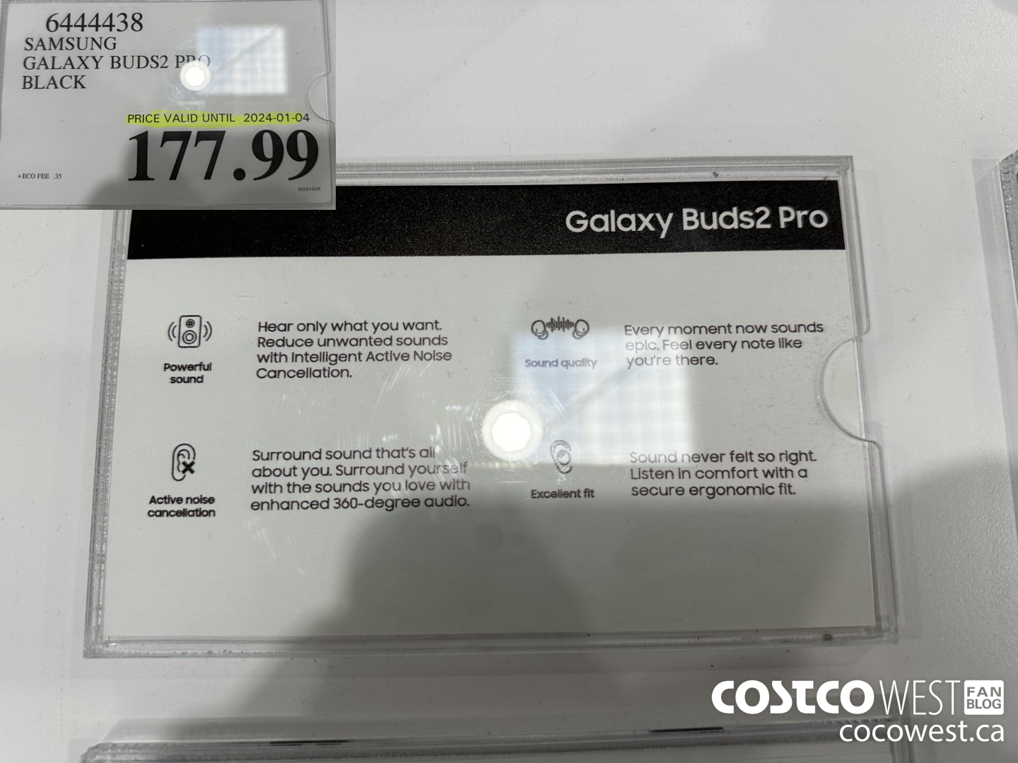6444438 SAMSUNG GALAXY BUDS 2 PRO BLACK (EXPIRES ON 2024-01-04) $177.99