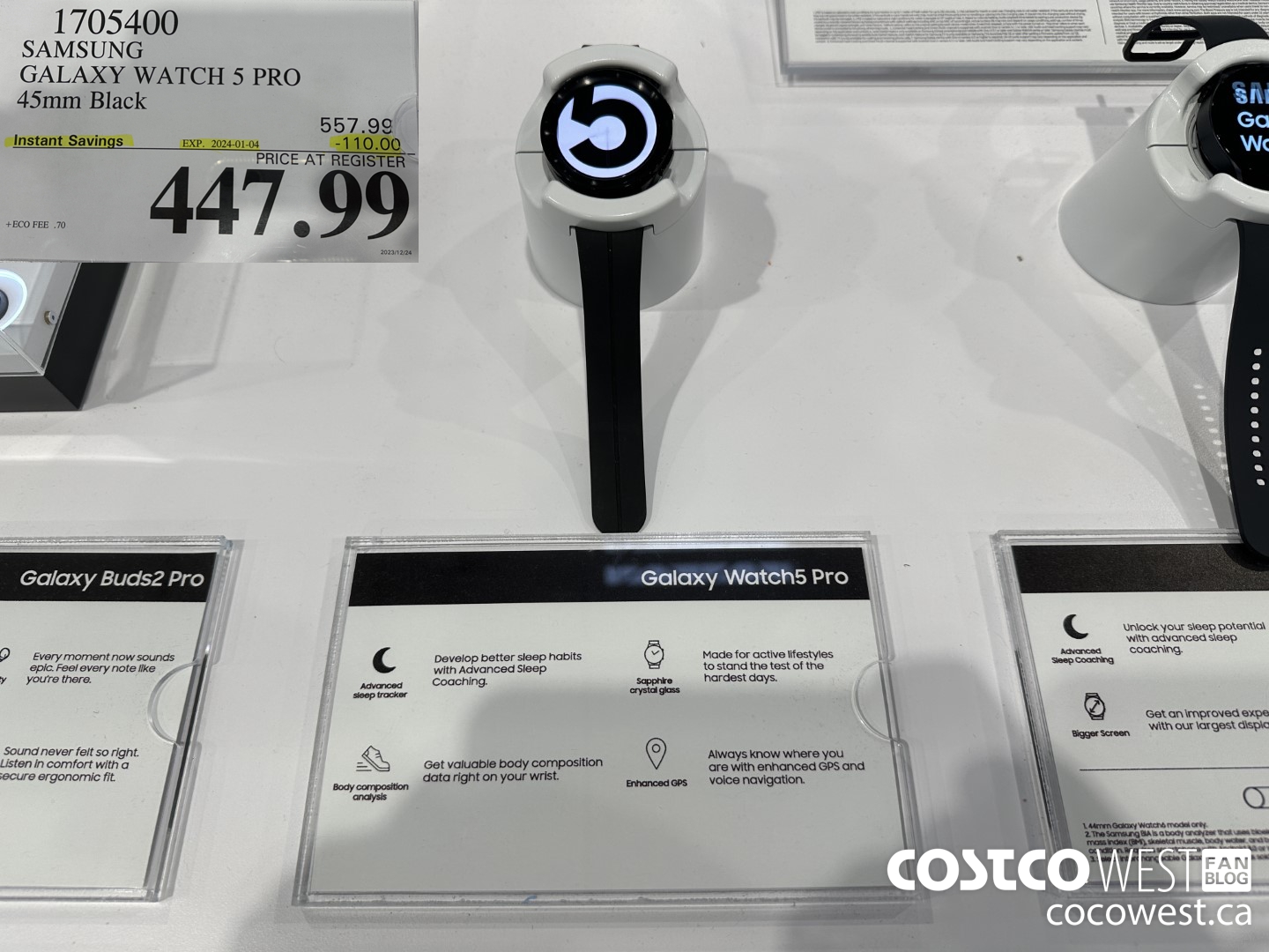 1705400 SAMSUNG GALAXY WATCH 5 PRO 45MM BLACK ($110.00 INSTANT SAVINGS EXPIRES ON 2024-01-04) $447.99