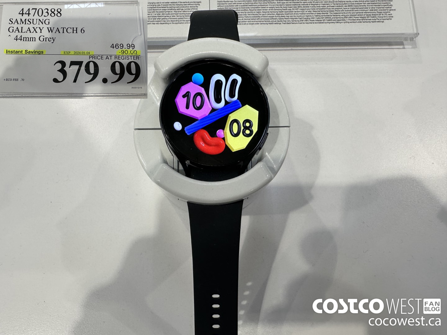4470388 SAMSUNG GALAXY WATCH 6 44MM GREY ($90.00 INSTANT SAVINGS EXPIRES ON 2024-01-04) $379.99