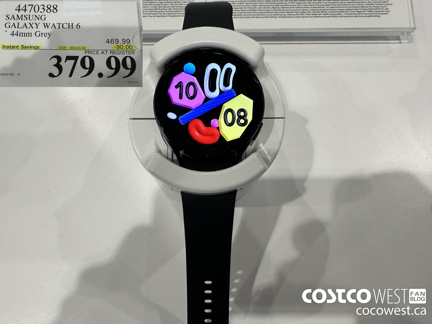 4470388 SAMSUNG GALAXY WATCH 6 44MM GREY ($90.00 INSTANT SAVINGS EXPIRES ON 2024-01-04) $379.99